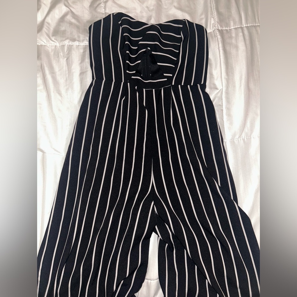 Striped Cutout Jumpsuit Romper Forever 21 S
